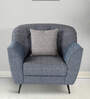 Rodrigo Fabric 1 Seater Sofa In Blue Colour