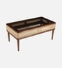 Rogaland Mango Wood Coffee Table In Tubbaq Finish With Brown Tinted Glass Top