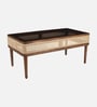 Rogaland Mango Wood Coffee Table In Tubbaq Finish With Brown Tinted Glass Top