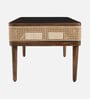 Rogaland Mango Wood Coffee Table In Tubbaq Finish With Brown Tinted Glass Top