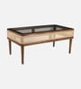 Rogaland Mango Wood Coffee Table In Tubbaq Finish With Clear Glass Top