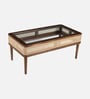 Rogaland Mango Wood Coffee Table In Tubbaq Finish With Clear Glass Top