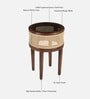 Rogaland Mango Wood End Table In Tubbaq Finish With Brown Tinted Glass Top