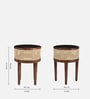 Rogaland Mango Wood End Table In Tubbaq Finish With Brown Tinted Glass Top