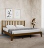 Rohira Solid Wood King Size Bed in Walnut Finish