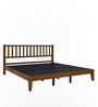 Rohira Solid Wood King Size Bed in Walnut Finish