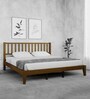 Rohira Solid Wood King Size Bed in Walnut Finish