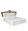 Rolex King Size Bed in White Finish with Hydraulic Storage