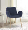 Rom Velvet Arm Chair in Royal Blue Colour