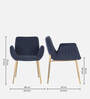 Rom Velvet Arm Chair in Royal Blue Colour