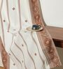 Roma Brown Cotton 230 GSM  Geometric 7 Feet Room Darkening Eyelet Door Curtains (2 Pc)