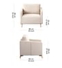 Roma Velvet 1 Seater Sofa In Cream Colour