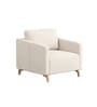 Roma Velvet 1 Seater Sofa In Cream Colour