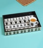 Roman Large Black & White Wood Serving Tray