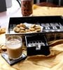 Roman Large Black & White Wood Serving Tray