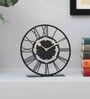 Octave Roman Black Iron Table Clock