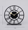 Octave Roman Black Iron Table Clock