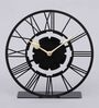 Octave Roman Black Iron Table Clock