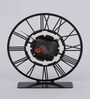 Octave Roman Black Iron Table Clock