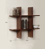 Engineered Wood Plus Shaped Wall Shelf in Brown Colour