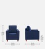Roman Fabric 1 Seater Sofa In Cobalt Blue Colour Roman Fabric 1 Seater Sofa In Cobalt Blue Colour