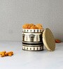 Roman 750ml Black & white Tin Goodies Storage Continer