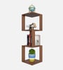 Romana Small Corner Bookshelf in Classic Walnut Finish