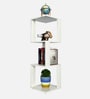 Romana Small Corner Bookshelf Frosty White Finish