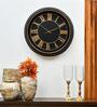 Romania Antique Black & Gold Plastic Analog Wall Clock