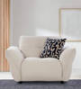 Romania Fabric 1 Seater Sofa In Frosty white Colour