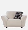 Romania Fabric 1 Seater Sofa In Frosty white Colour