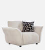Romania Fabric 1 Seater Sofa In Frosty white Colour