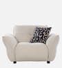 Romania Fabric 1 Seater Sofa In Frosty white Colour