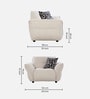 Romania Fabric 1 Seater Sofa In Frosty white Colour