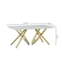 Romania Italian Marble 6 Seater Dining Table In White Finish