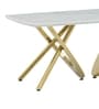 Romania Italian Marble 6 Seater Dining Table In White Finish