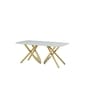 Romania Italian Marble 6 Seater Dining Table In White Finish