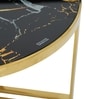 Romania Italian Marble Nesting Coffee Table Set of 2 In Gold Finish