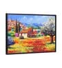 Romantic Countryside Farm Multicolour Synthetic Wood Framed Canvas Wall Painting