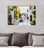 Romantic Couple On A Rainy Day Canvas Printed Art Print