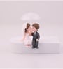 Romantic Couple Kissing Under Umbrella Showpiece Valentine Gift