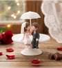 Romantic Couple Kissing Under Umbrella Showpiece Valentine Gift
