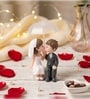 Romantic Couple Kissing Under Umbrella Showpiece Valentine Gift