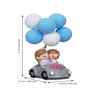 Romantic Couple with Balloon Multicolour Polyresin Showpieces