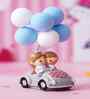 Romantic Couple with Balloon Multicolour Polyresin Showpieces