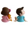 Romantic Cute Love Couple Pink & Blue (Set Of 2) Polyresin Figurine