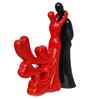 Romantic Hugging Couple Showpiece(Resin, Red Black)|Decorative Loving Couple Statue for Living Room Bedroom Hall Office Desk| Gifts for Anniversary Valentines Day Birthday
