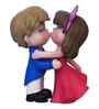 Romantic Kissing Couple Multicolour Polyresin Showpieces