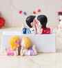 Romantic Kissing Couple Set of 2 Multicolour Polyresin Showpieces