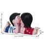 Romantic Kissing Couple Set of 2 Multicolour Polyresin Showpieces